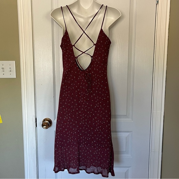 Cirana Los Angeles Elegant Burgundy Spaghetti Strap Dress Medium - Picture 10 of 11